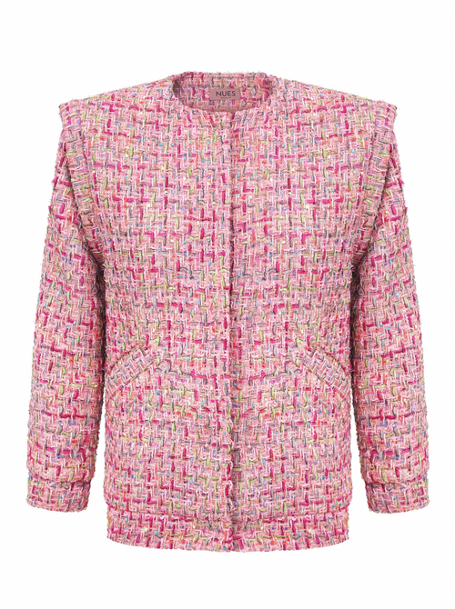'SAMURAI CAMBON' PINK BOMBER JACKET À LA CHANEL WITH SILK LINING