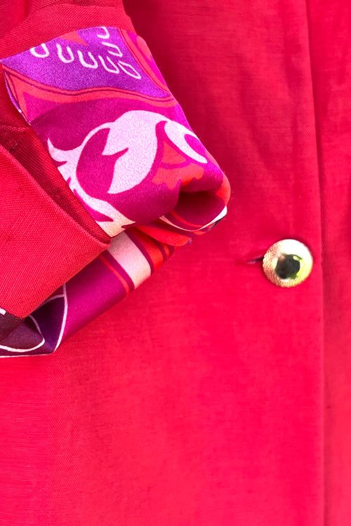 RED LINEN OVERSIZE JACKET 'RED STATEMENT'