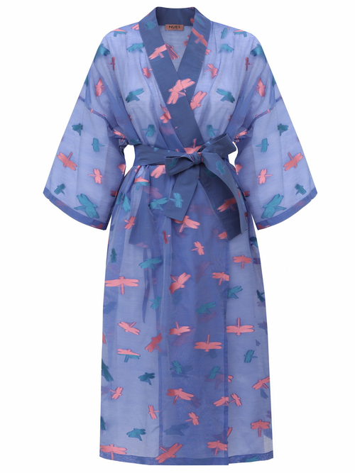 ELEGANT SILK KIMONO 'DRAGONFLY' 100% SILK