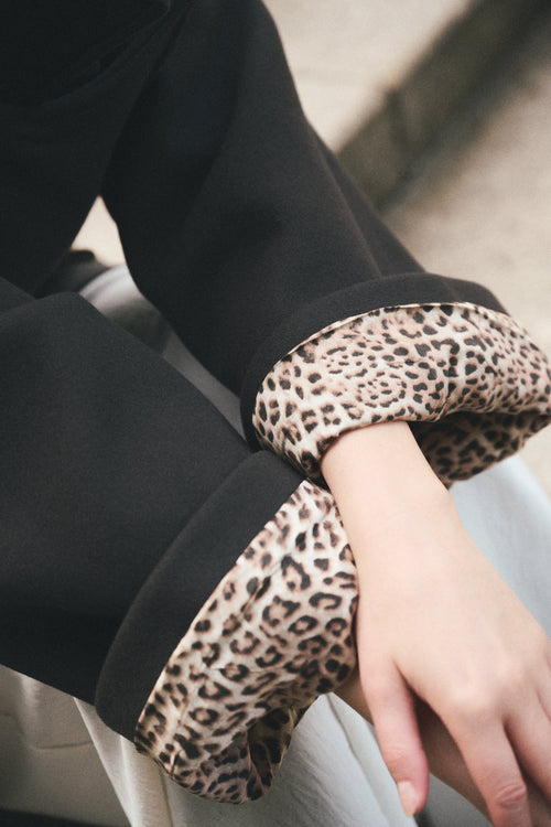 GRAY 'CHARBON' CASHMERE AND WOOL COAT WITH KIMONO-STYLE SLEEVES