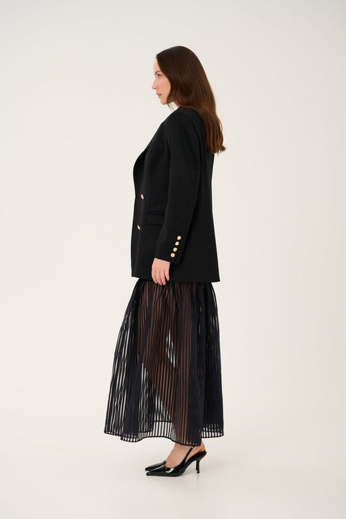 'ÉTHER' TRANSPARENT SILK AND WOOL SKIRT WITH SILK LINING