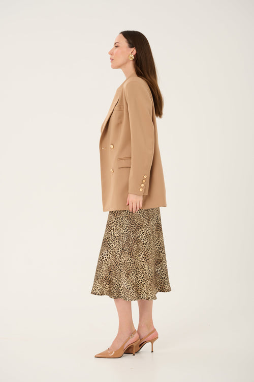 'LUMIÈRE' BEIGE WOOL AND CASHMERE JACKET WITH GOLD BUTTONS