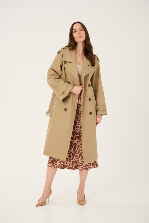 'AURORE' BEIGE TRENCH COAT WITH WIDE SLEEVES