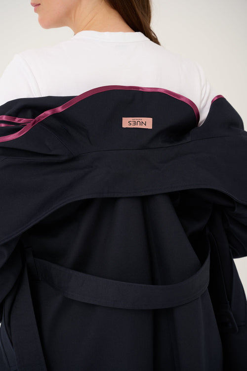 'NUIT' NAVY TRENCH COAT WITH WIDE SLEEVES