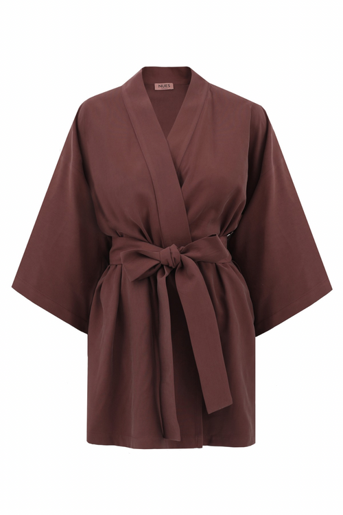 KIMONO DAMSKIE KRÓTKIE ‘OKINAWA PLUM’ 100% CUPRO