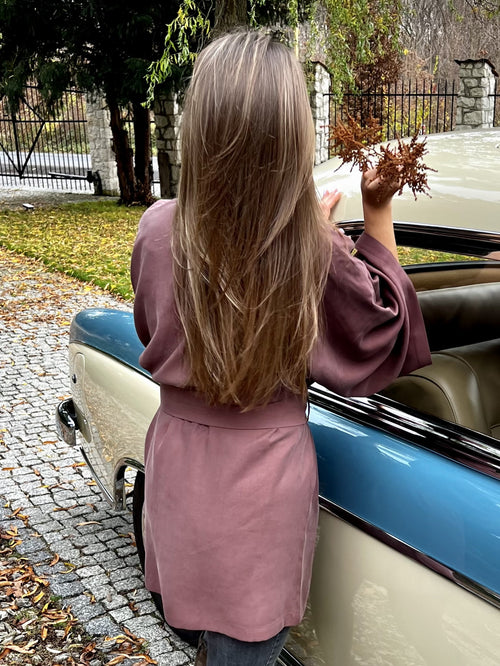 KIMONO DAMSKIE KRÓTKIE ‘OKINAWA PLUM’ 100% CUPRO