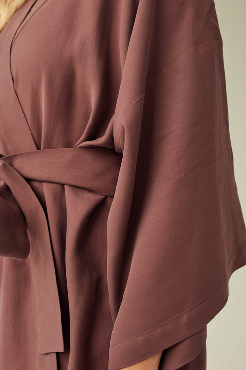 KIMONO DAMSKIE KRÓTKIE ‘OKINAWA PLUM’ 100% CUPRO