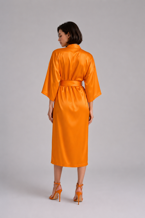 ORANGE KIMONO DRESS 'DINNER AT THE MANDARIN ORIENTAL'