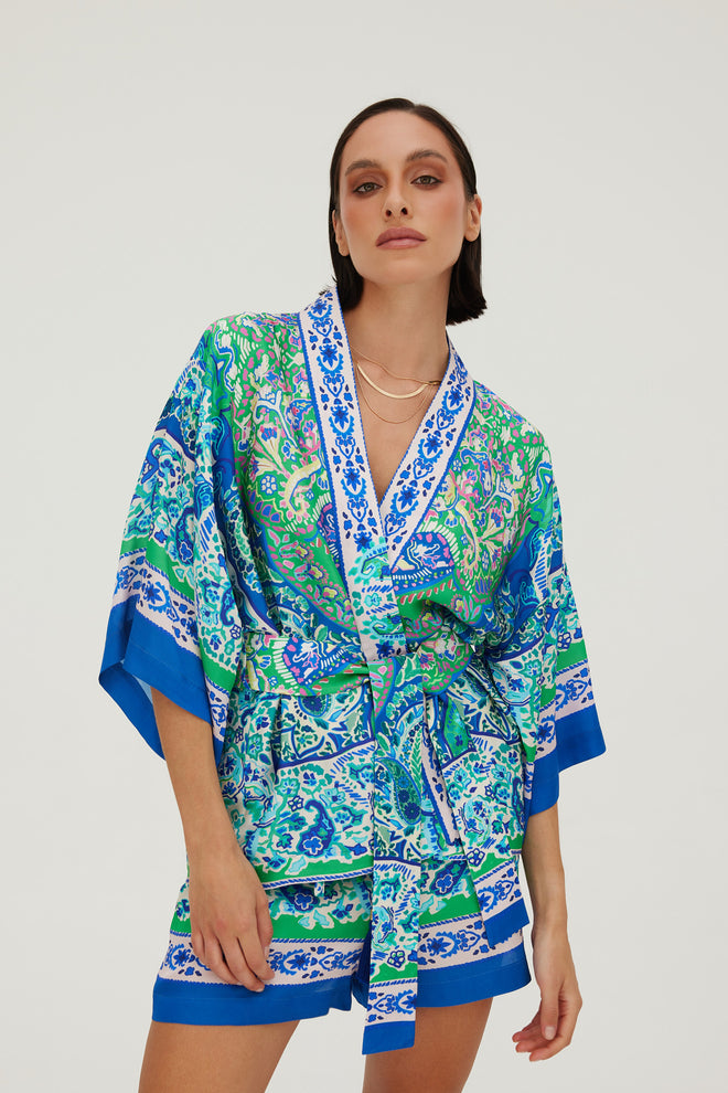 SET KIMONO I SPODNIE Z WŁOSKIEJ WISKOZY — ‘OIA’