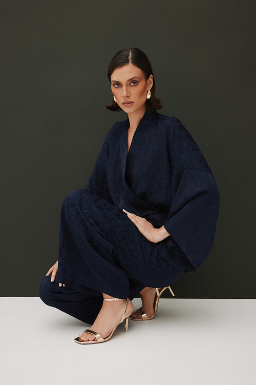 KRÓTKIE KIMONO Z WISKOZY — ‘MINUIT’