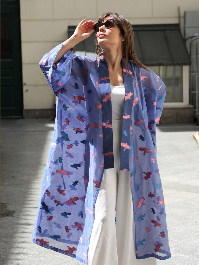 'DRAGONFLY' SILK KIMONO