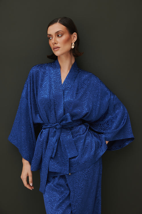 KRÓTKIE KIMONO Z WISKOZY — ‘INDIGO’