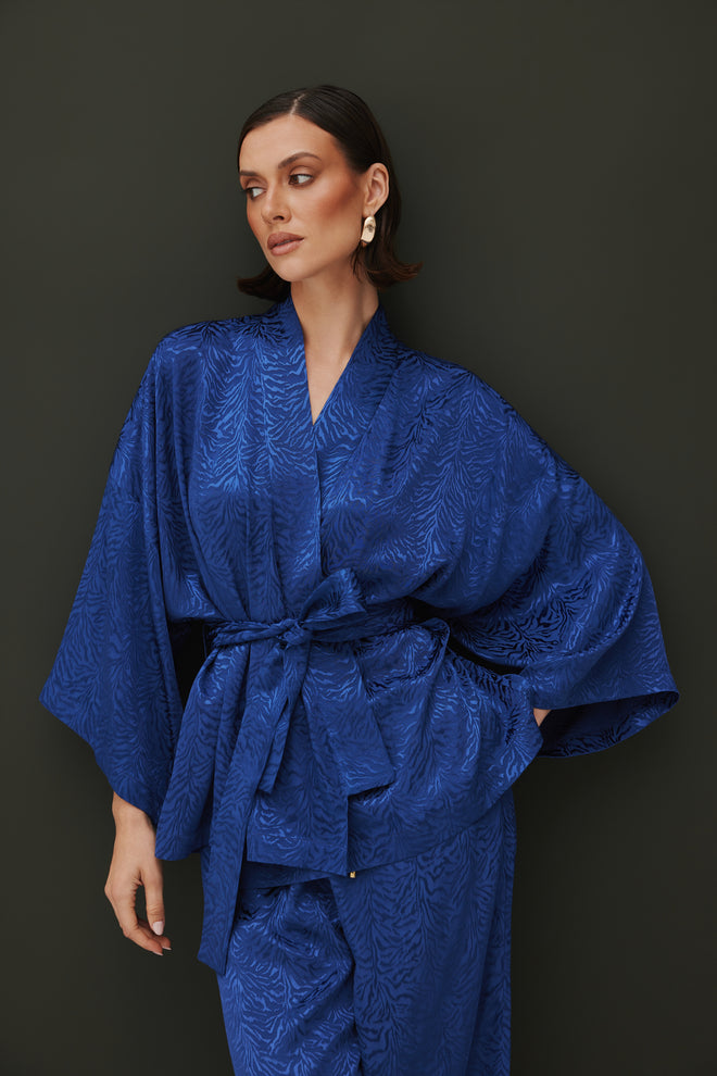 KRÓTKIE KIMONO Z WISKOZY — ‘INDIGO’