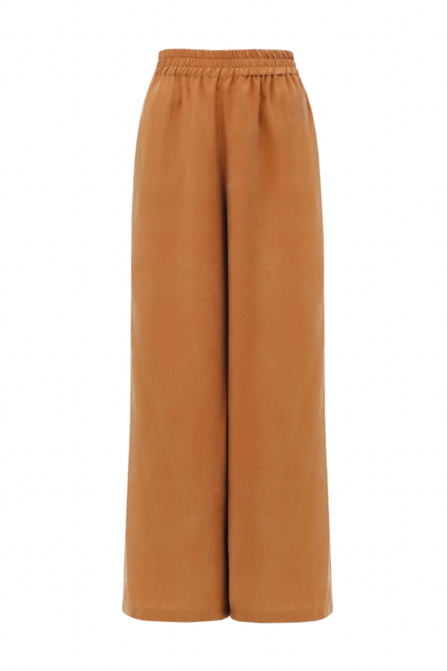 LOOSE BEIGE TROUSERS 'OKINAWA SAND' 100% CUPRO