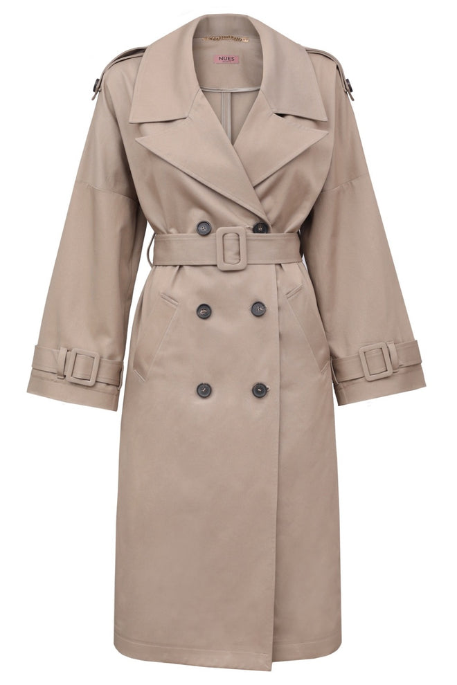 'AURORE' BEIGE TRENCH COAT WITH WIDE SLEEVES