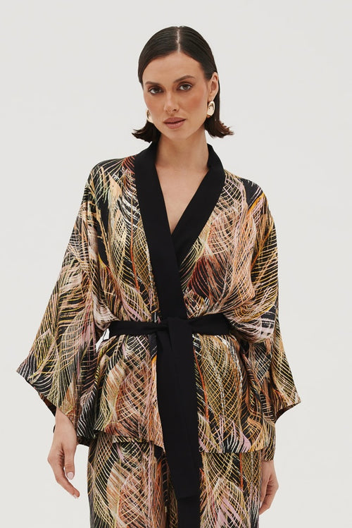 KRÓTKIE KIMONO Z WISKOZY — ‘FLAMME’