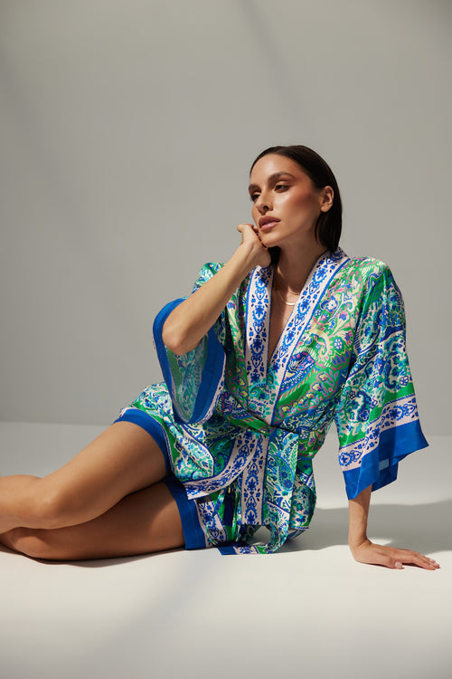 SET KIMONO I SPODNIE Z WŁOSKIEJ WISKOZY — ‘OIA’