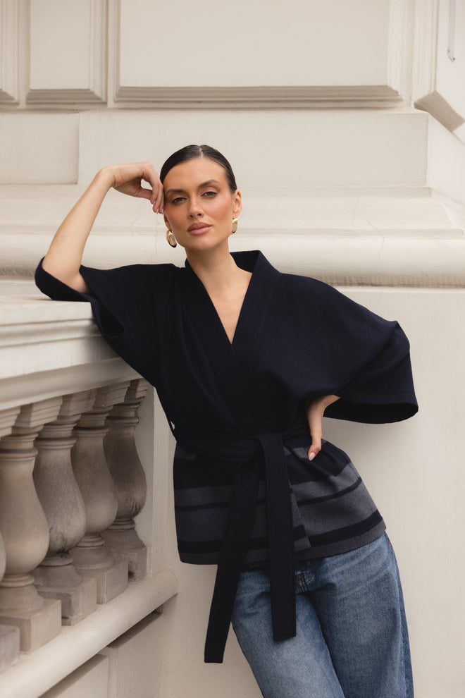 KRÓTKIE KIMONO ZE 100% KASZMIRU — ‘ALLURE’
