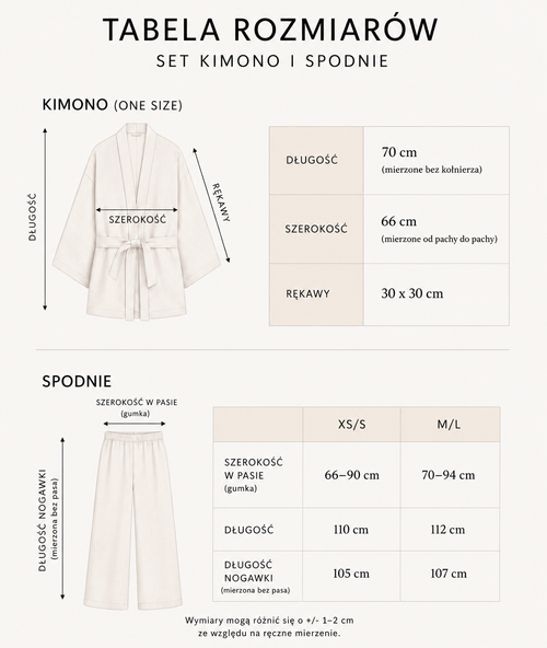 SET KIMONO I SPODNIE ZE 100% WŁOSKIEJ, PRZEWIEWNEJ WEŁNY — ‚GENEVA’