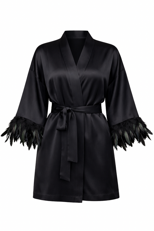 KIMONO KRÓTKIE HAORI ‚BLACK SWAN SHORT’