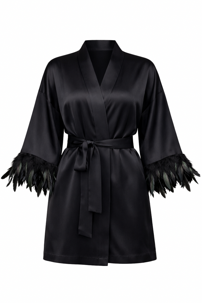 KIMONO KRÓTKIE ‚BLACK SWAN SHORT’
