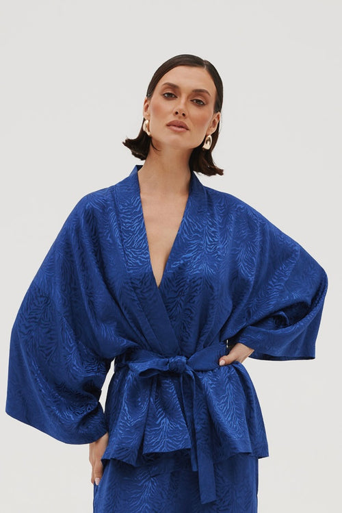 KRÓTKIE KIMONO Z WISKOZY — ‘INDIGO’