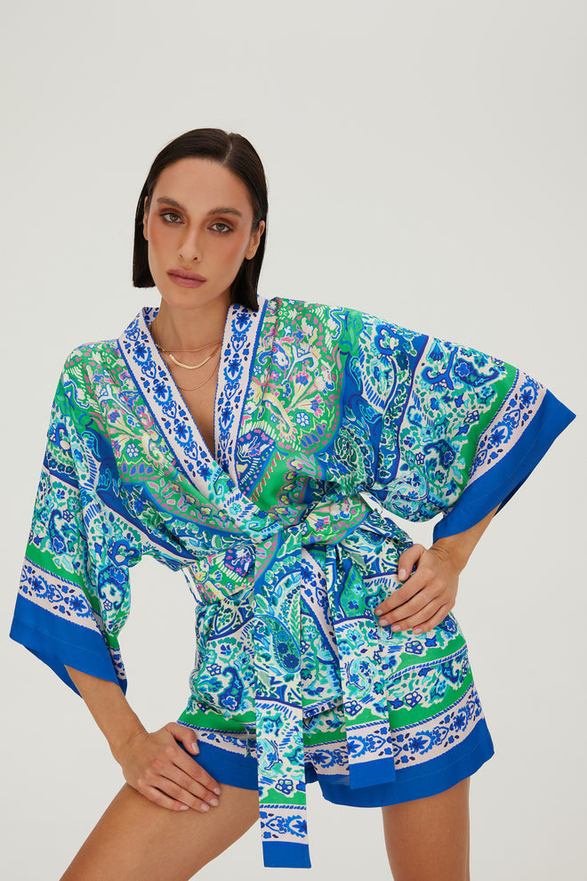 SET KIMONO I SPODNIE Z WŁOSKIEJ WISKOZY — ‘OIA’