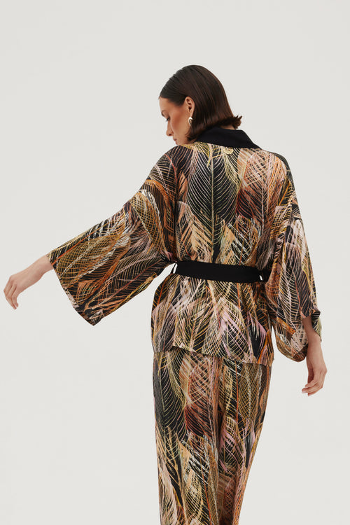 KRÓTKIE KIMONO Z WISKOZY — ‘FLAMME’