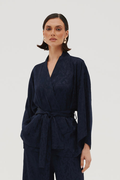 KRÓTKIE KIMONO Z WISKOZY — ‘MINUIT’