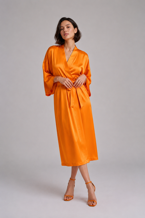 ORANGE KIMONO DRESS 'DINNER AT THE MANDARIN ORIENTAL'
