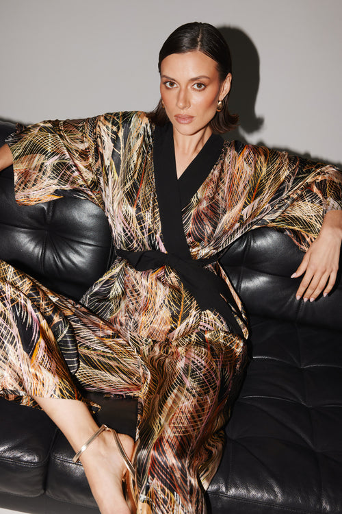 KRÓTKIE KIMONO Z WISKOZY — ‘FLAMME’