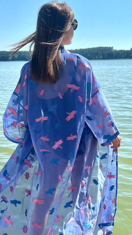 DRAGONFLY SILK KIMONO Nues