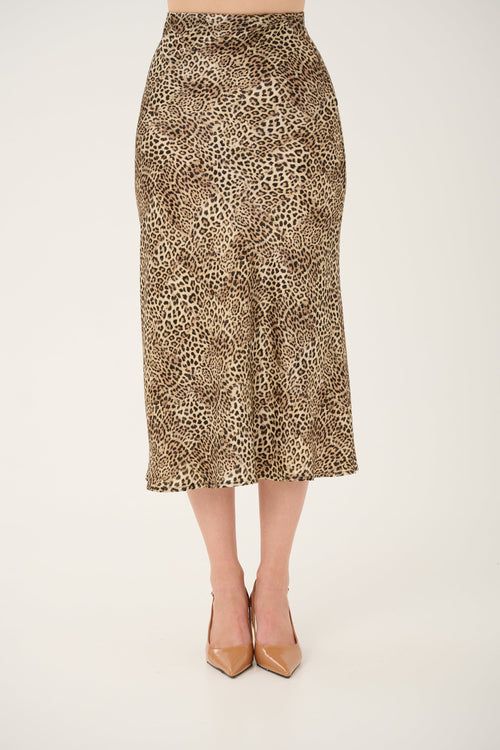 'FELINA' ANIMAL PRINT VISCOSE SKIRT