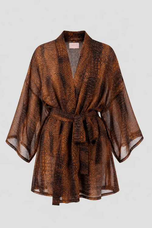 100% SILK BEACH KIMONO 'LET'S GO TO KENYA'