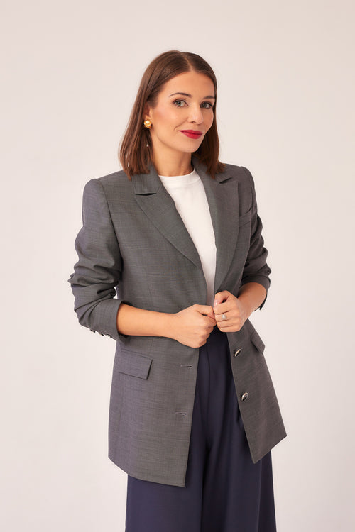 WOOL JACKET WITH SILK LINING "SANDRA"